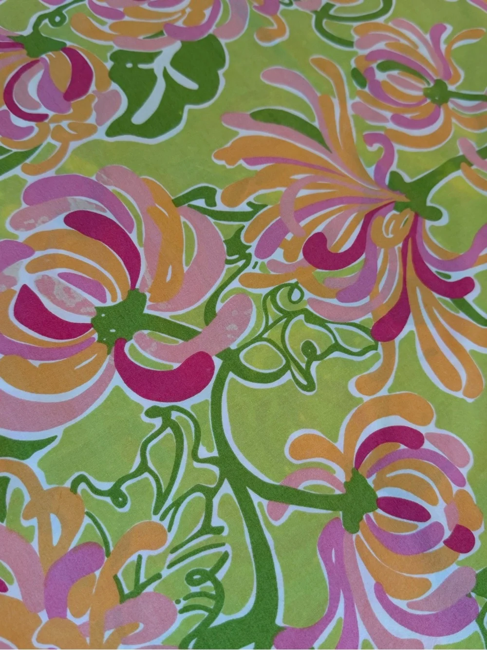 Lilly Pulitzer GUC Twin Size Pink and Green Floral Cotton Duvet Cover